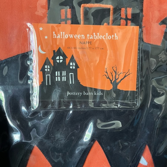 Pottery Barn Kids Haunted Halloween appliqué table cloth NEW - Picture 5 of 7